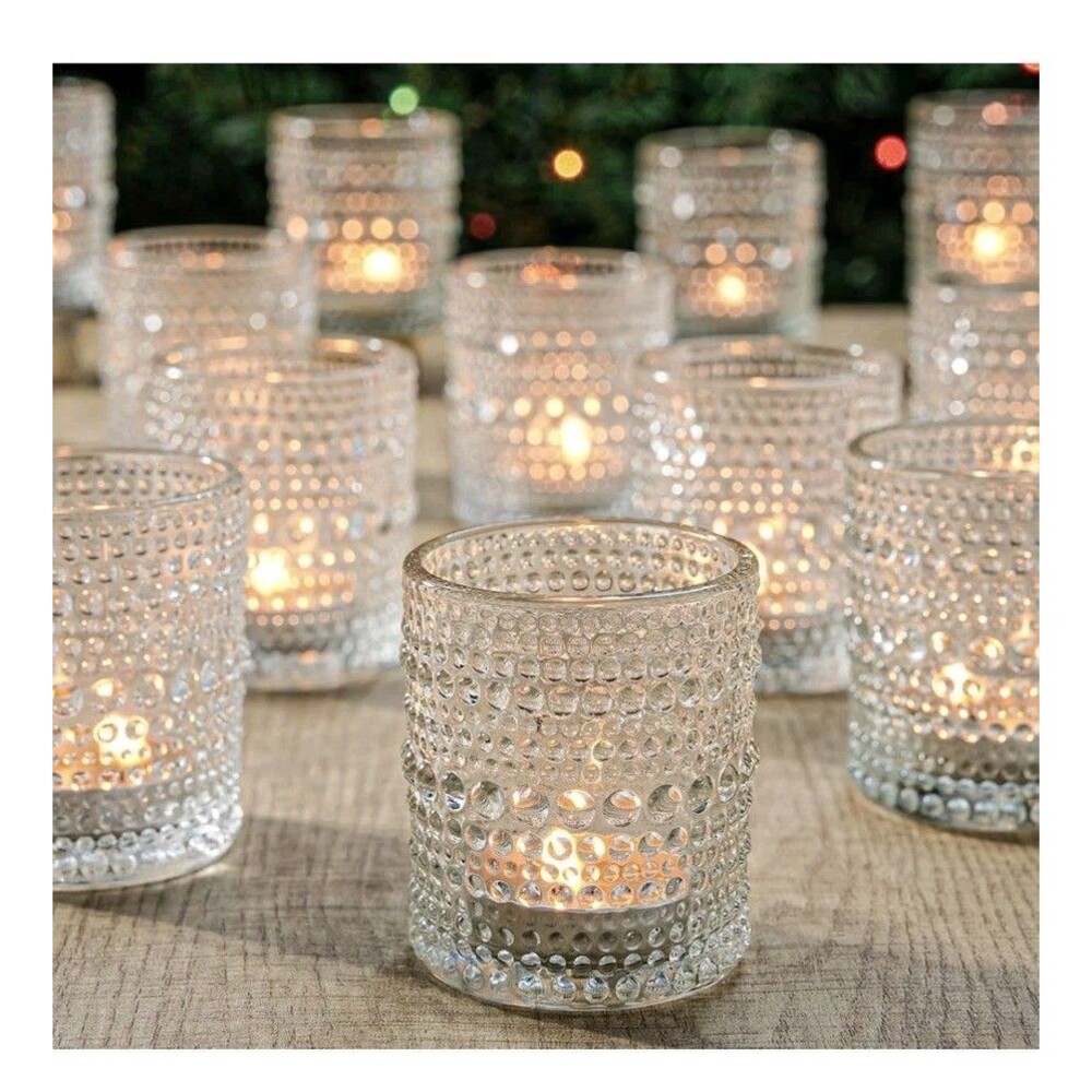24 Pack Clear Glass Votive Candle Holders Thickened glass 2 x 2.5 inch  NEW!!